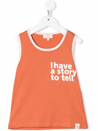Coco Au Lait Orange Tank-top For Kids With White Writing