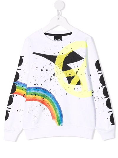 Diadora Junior Teen Graphic-print Long-sleeved T-shirt In White