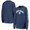 Nike Youth  Navy North Carolina Tar Heels Arch & Logo 2-hit Long Sleeve T-shirt In Navy