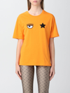 Chiara Ferragni T-shirt With Eye-star Logo In Orange