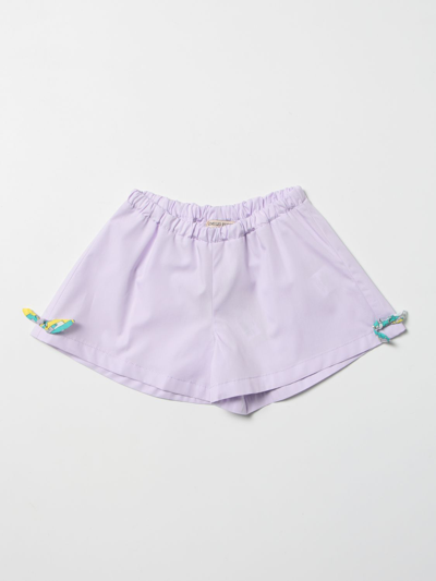 Emilio Pucci Baby Lilac Shorts With Multicolored Side Bows