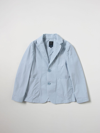 Fay Teen Logo Single-breasted Blazer In Sky Blue