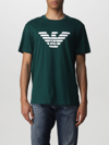 Emporio Armani Cotton T-shirt In Forest Green