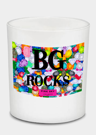 Lisa Bayer 12 Oz. Bg Rocks Scented Candle In White Vessel, Pink Sky Scent