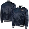Starter Men's  Navy Denver Broncos Locker Room Satin Varsity Full-snap Jacket In Navy