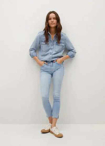 Mango Crop Skinny Isa Jeans Light Blue ModeSens