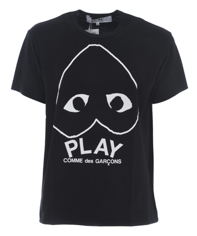 Comme Des Garçons Play Comme Des Gar?ons Play "play Logo" Cotton T-shirt In Nero