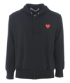 Comme Des Garçons Play Heart-embroidered Cotton-jersey Hoody