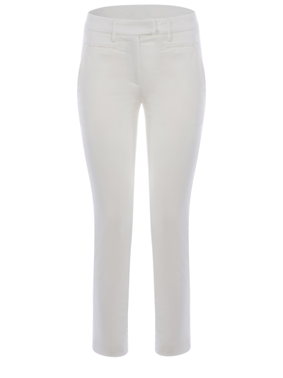 Dondup White Perfect Trousers In Panna