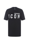 Dsquared2 Icon Logo Print Cotton Jersey T-shirt In Nero
