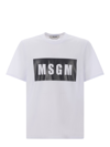 Msgm Box Logo T-shirt In White In Bianco