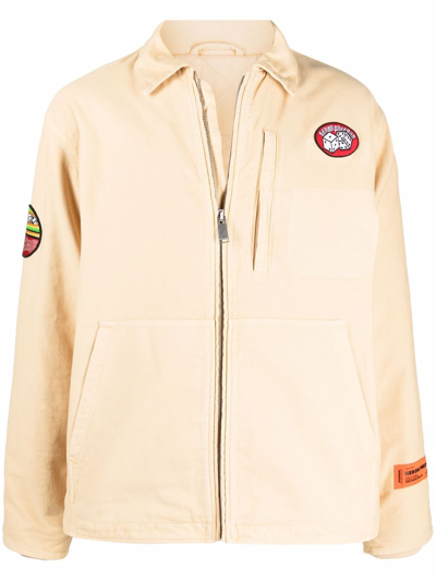 Heron Preston Patch-detail Canvas Jacket In Neutrals