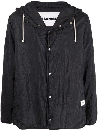 Jil Sander Lightweight Hooded Jacket In Black