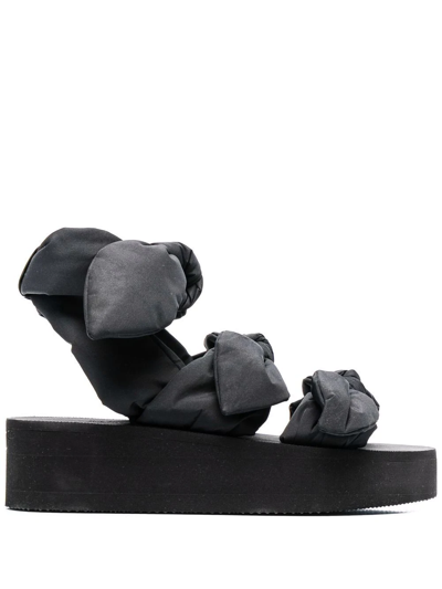 Redv Bow-detail Padded-strap Sandals In Black