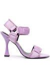 Versace Jeans Couture Logo Patch Touch-strap Sandals In Violett