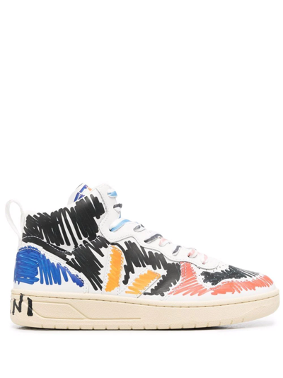 Veja X Marni V15 High-top Sneakers In Multicolor