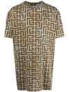 Balmain Monogram-print Short-sleeved T-shirt In Green
