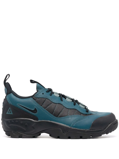 Nike Acg Air Mada Rubber-trimmed Leather And Mesh Hiking Sneakers In Blue
