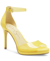 Jessica Simpson Women's Daisile Ankle Strap Heeled Sandals Women's Shoes In Buttercup