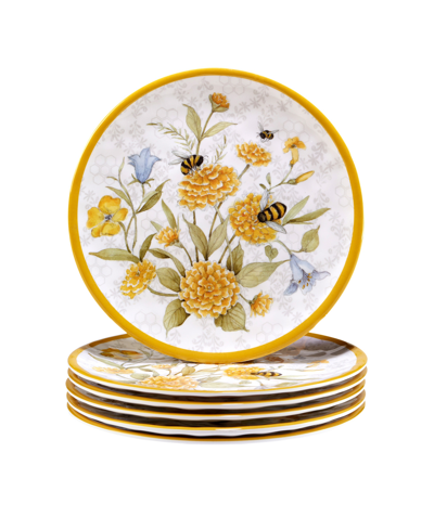 Certified International Bee Sweet Melamine Plate Set, 6 Piece In Multicolor