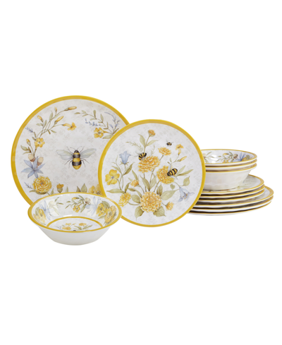 Certified International Bee Sweet Melamine Dinner Set, 12 Piece In Yellow
