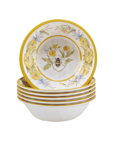Certified International Bee Sweet Melamine Bowl Set, 6 Piece In Yellow