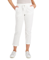 Style & Co Petite Pull-on Cuffed Twill Ankle Pants, Created For Macy's In Bright White