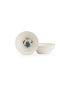 Portmeirion Botanic Garden Harmony Emerald 4 Piece Cereal Bowl Set In White