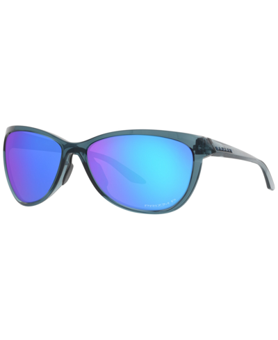 Oakley Women's Polarized Sunglasses, Oo9222 Pasque 60 In Crystal Black