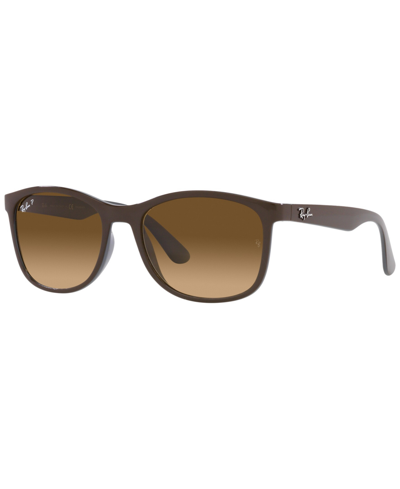 Ray Ban Unisex Polarized Sunglasses, Rb4374 56 In Brown On Gray