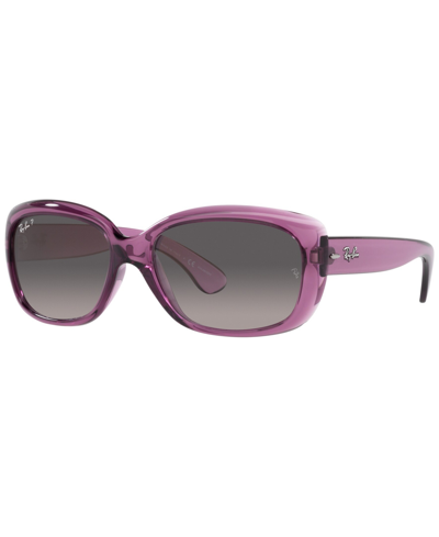 Ray Ban Women's Polarized Sunglasses, Rb4101 Jackie Ohh 58 In Transparent Violet