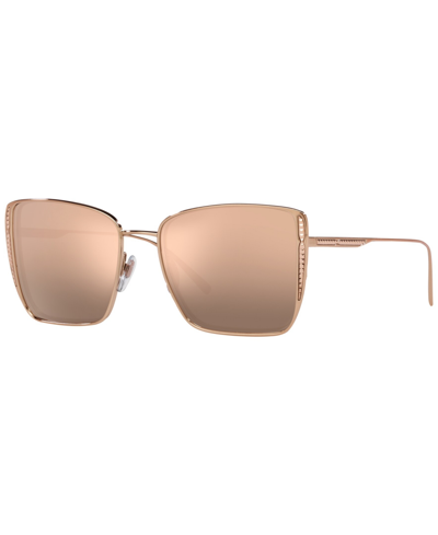 Bvlgari Bv6176 B.zero1 Square-frame Metal Sunglasses In Pink Gold-tone