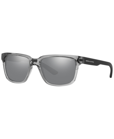 Ax Armani Exchange Unisex Polarized Sunglasses, Polar Ax4026s In Shiny Transparent Gray