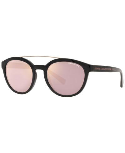 Ax Armani Exchange Unisex Sunglasses, Ax4118s 54 In Shiny Black