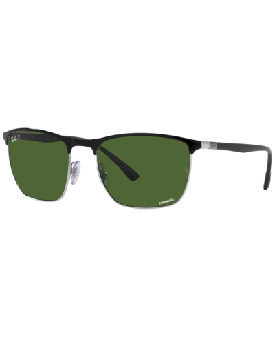 Ray Ban Ray-ban Womens Black Rb3686 Square-frame Steel Sunglasses In Black On Silver-tone