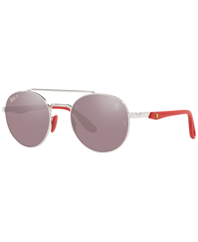 Ray Ban Ray-ban Rb3696m Scuderia Ferrari Collection 51 Unisex Polarized Sunglasses In Silver-tone