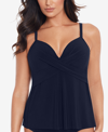 Miraclesuit Rock Solid Allura Tankini Top Women's Swimsuit In Midnight Blue