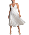 Dress The Population Elisa Floral Applique Sequin Fit & Flare Dress In Ivory