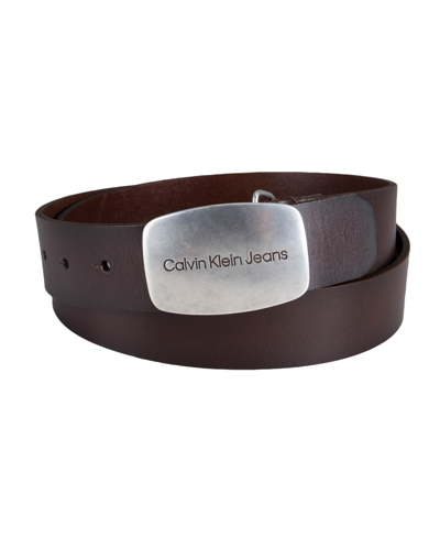 Calvin Klein Women's Jeans Casual Plaque Buckle Belt In Brown