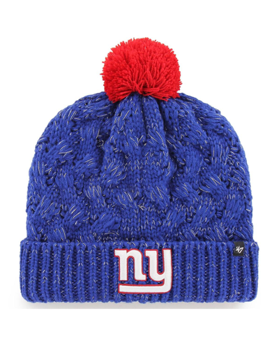 47 Brand Women's Royal New York Giants Fiona Logo Cuffed Knit Hat With Pom