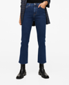 Mango Women's High-waist Bootcut Jeans In Dark Blue