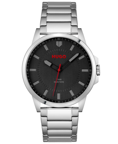 Hugo Boss Men's First Silver-tone Stainless Steel Bracelet Watch 43mm