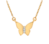 Wrapped Diamond Accent Butterfly 17" Pendant Necklace In 14k Yellow, White Or Rose Gold, Created For Macy's In White Gold