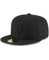 NEW ERA MEN'S DETROIT TIGERS BLACK ON BLACK 59FIFTY FITTED HAT