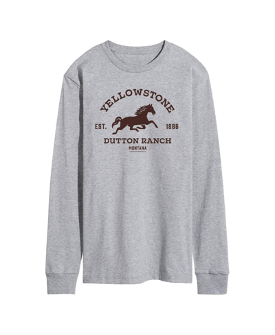 Airwaves Men's Yellowstone Horse Est 1886 Long Sleeve T-shirt In Gray