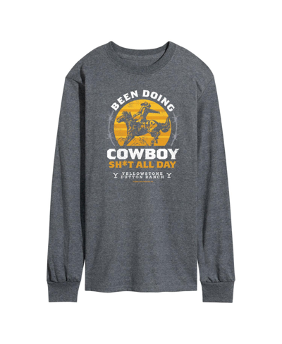 Airwaves Men's Yellowstone All Day Cowboy Long Sleeve T-shirt In Gray