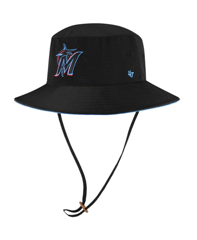 47 Brand Men's Black Miami Marlins Panama Pail Bucket Hat