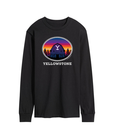 Airwaves Men's Yellowstone Sunset Barn Long Sleeve T-shirt In Black