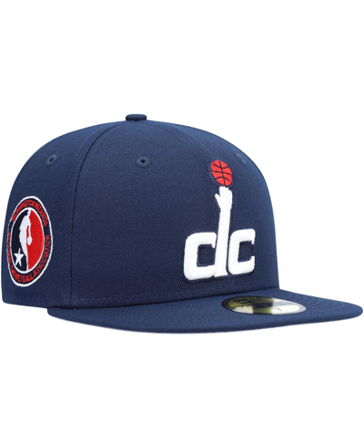 New Era Men's Navy Washington Wizards Team Logoman 59fifty Fitted Hat