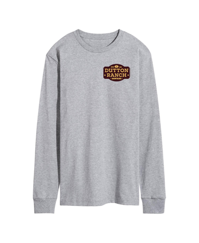 Airwaves Men's Yellowstone Dutton Ranch Logo Long Sleeve T-shirt In Gray